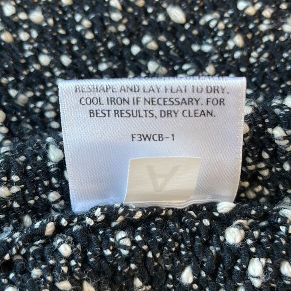 Eileen Fisher Black and White Tweed Open Front Cardigan Sweater. Size Small Pet. - Picture 12 of 12